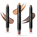 LUXAZA 3Pcs Metallic Brown Eyeshadow Stick Set, Metallic And Shimmer Creamy EyeShadow Pencil, Smooth High Pigmented Eye Brightener Stick Smoky Eye Makeup LUXAZA