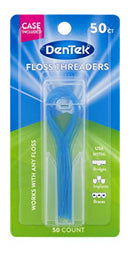 DenTek Floss Threaders | For Braces, Bridges, and Implants | 50 Count (Pack of 1) DenTek