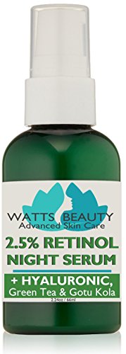 Watts Beauty 2.5% Retinol Serum Enhanced with 50% Hyaluronic Acid - Anti Aging Retinol for Fine Lines, Wrinkles, Blemishes, Large Pores & More - No Parabens, No Animal Testing or Ingredients (2.24oz) Watts Beauty