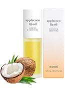 Nooni Korean Lip Oil - Applecoco | Moisturizing, Softening, and Smoothen Dry Lips with Coconut Oil, 0.12 Fl Oz NOONI