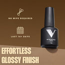 V Beauty Pure No Wipe Gel Top Coat - Long Lasting UV Top Coat Gel Nail Polish, Scratch and Stain Resistant, Durable, Non Yellowing, No Sticky Layer, Glossy - For Manicure & Pedicure - 15ml Infinity Warehouse