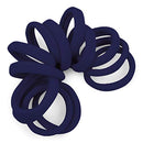 Cyndibands Gentle Hold Soft and Stretchy Seamless 1.5 Inch Elastic Nylon Fabric No-Metal Ponytail Holders - 12 Hair Ties (Navy Blue) Cyndibands