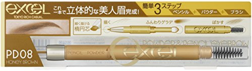 EXCEL Powder & Pencil Eyebrow PD08 Honey Brown Excel