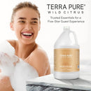 Terra Pure Wild Citrus Gallon Hand & Body Wash – Refill Jug for Hotels, Vacation Rentals, Guest Homes, Spas, Gyms | Bulk Liquid Soap Toiletries | No Color Added | For Sensitive Skin & Daily Use Infinity Warehouse