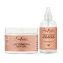 SheaMoisture Bundle Styling Cream Curly, Frizzy Hair Coconut & Hibiscus Curling Cream for Natural Hair 12oz, 8oz SheaMoisture