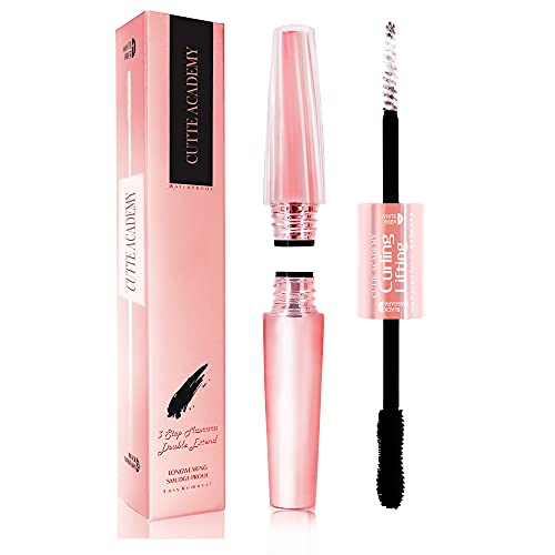 4D Fiber Mascara Black Volume and Length, Waterproof Makeup, Double Extend Lengthening Mascara Cutie Academy