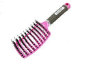 Zabolight Premium Vent Boar Bristle Hair Brush Vented Detangling Oversize Hair Brush for Thick Long Curly Hair, Curved Fast Blow Drying Brush for Women & Men (Pink) Zabolight