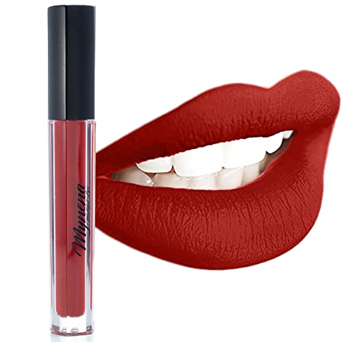 Mynena Red Waterproof Matte Liquid Lipstick - Lola Mynena
