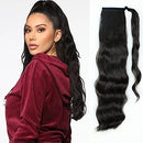Stamped Glorious 24 Inch Long Body Wave Ponytail hair Extension Synthetic Heat Resistant Wrap Around Drawstring Curly Wavy Ponytail Hairpieces for Women(24Inch, 2