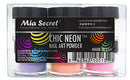 Mia Secret Chic Neon Collection Nail Art Acrylic Powder, (Set of 6 Color) Mia Secret