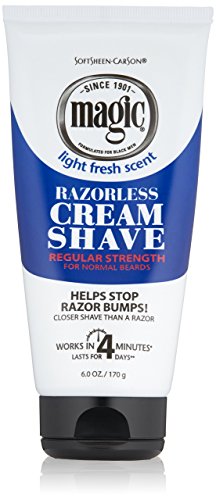 SoftSheen-Carson Magic Razorless Shaving Cream for Men, Hair Removal Cream, Regular Strength for Normal Beards, No Razor Needed, Depilatory Cream Works in 4 Minutes, 6 oz SoftSheen-Carson