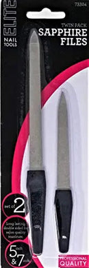 Sapphire Files, Twin Pack, Black Elite Nail Tools