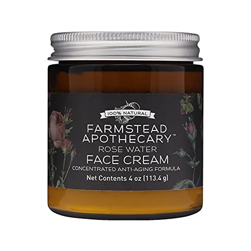 Farmstead Apothecary 100% Natural Anti-Aging Rose Water Face Cream 4 oz Farmstead Apothecary