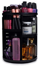360 Rotating Makeup Organizer - Adjustable Shelf Height and Fully Rotatable. The Perfect Cosmetic Organizer for Bedroom Dresser or Vanity Countertop. (Black) Masirs