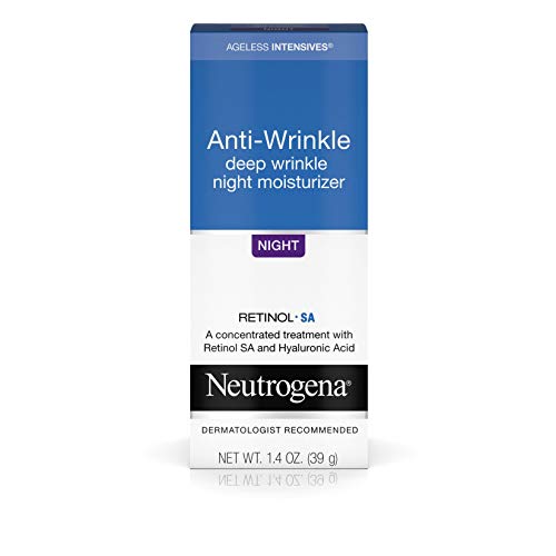 Neutrogena Ageless Intensives Anti-Wrinkle Retinol Cream with Hyaluronic Acid - Night Moisturizer Cream with Retinol, Vitamin E, Glycerin, Hyaluronic Acid, and Shea Butter, 1.4 oz (Pack of 2) Neutrogena