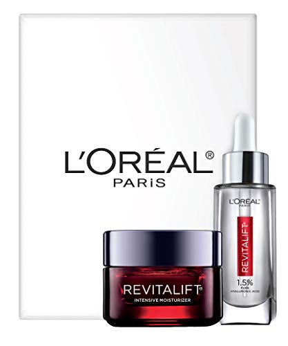 L'Oreal Paris Hyaluronic Acid Serum For Face with Vitamin C and Triple Power Face Moisturizer Revitalift Anti-Aging Skin Care Regimen Kit, Paraben and Fragrance Free, 2 count L'Oreal Paris