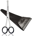 Ruvanti Round Headed Nose Hair Scissors/Safety Scissors for Kids & Infants -5.2" German Stainless Steel Baby Scissors/Baby Nail Scissors.Facial Hair Scissors/Beard Trimming Scissor/Mustache Scissor. RUVANTI