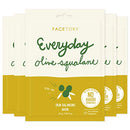 Everyday Olive Squalane Skin Balancing Mask With No Harsh Chemicals - Balancing, Rejuvenating, and Moisturizing (Pack of 5) FACETORY Store