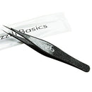 Ingrown Hair Tweezers by Zizzili Basics - Surgical Grade Stainless Steel Fine Pointed Tweezers - Precision Aligned Tips for Splinter, Eyebrow & Facial Hair Removal - with Bonus Tip Guard & Carry Pouch Zizzili Basics