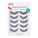 KISS Looks So Natural False Eyelashes Multipack, Lightweight & Comfortable, Natural-Looking, Tapered End Technology, Reusable, Cruelty-Free, Contact Lens Friendly, Style Shy, 5 Count KISS