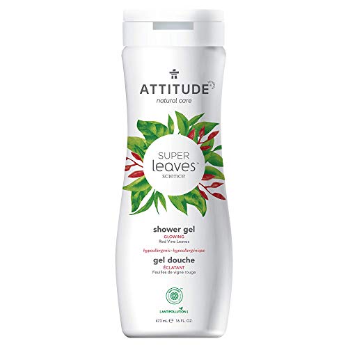 ATTITUDE Glowing Body Wash For Oily Normal Dry Skin EWG Safe Hypoallergenic Vegan CrueltyFree Body Wash 16 Fluid Ounce, Red Vine Leaves, 11294 ATTITUDE