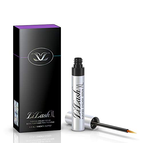 LiLash Purified Eyelash Physician-Formulated Serum XL for Fuller & Longer Looking Eyelashes | Natural Eyelash Enhancer Safe for Sensitive Eyes & Contact Lens Wearers | 6-Month Supply (4mL) LiLash