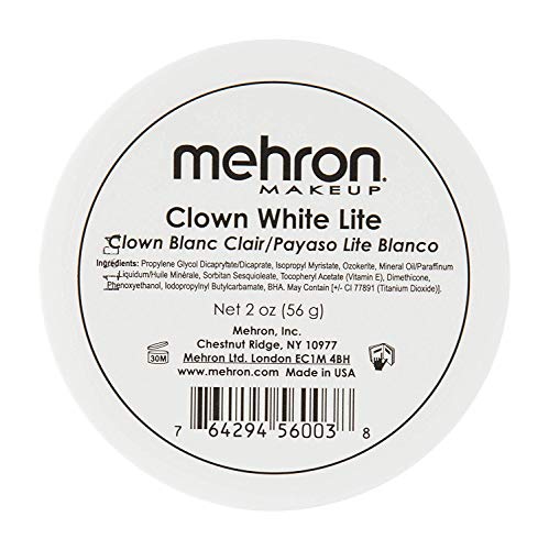 Mehron Makeup Clown White Lite Professional Makeup (2 oz) Mehron