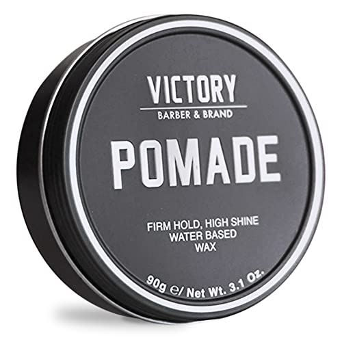 Hair Pomade for Men by Victory Barber & Brand | Men’s Hair Products Made in the USA | Water Based Pomade for Men | Hair Wax for Men with High Shine | Strong Hold Pomade to Make your Grandpa Proud Victory Barber & Brand