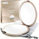 Magnifying Compact Mirror for Purses, 1x/10x Magnification – Double Sided Travel Makeup Mirror, 4 Inch Small Pocket or Purse Mirror. Distortion Free Folding Portable Compact Mirrors (Champagne Gold) Mavoro