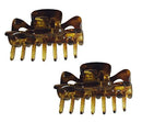 Parcelona French Classic Savana Shaded Light Tortoise Shell 1 1/2 Inch Set of 2 Cellulose Hair Claw Clips Jaw Covered Spring Durable Styling Hair Accessories Women Strong Hold No Slip, Made in France Parcelona