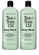 Natural Riches Tea Tree Body Wash - Body Soap to Fight Jock Itch, Itchy Skin, Athletes Foot, Eczema & Body Odor - Peppermint, Eucalyptus & Tea Tree Oil - Women & Mens Natural Body Wash – 2x16 fl oz Natural Riches