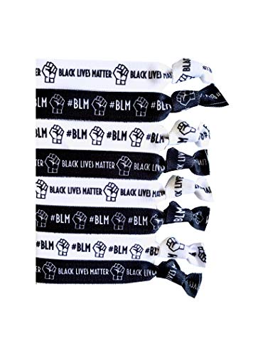 8 Piece Black Lives Matter Hair Tie Accessories - BLM - Equality - BLM Pride Bracelet Wristbands Supplies Sportigift