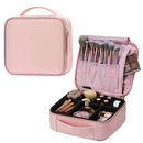 Stagiant Makeup Bag Portable Travel Makeup Train Case PU Leather Cosmetic Storage Organizer with Dividers for Girls Cosmetic Make Up Tools Toiletry Jewelry Digital Accessories (Pink) Stagiant