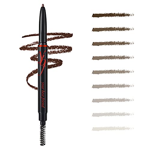 ybf Beauty Eyebrow Pencil - Universal Automatic Brow Pencil With Spoolie Brush - Perfect Eyebrow Makeup Shaper and Filler For Women - All Hair Colors & Skin Tones - Taupe Eyebrow Liner - 0.005 Oz ybf