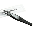 Ingrown Hair Tweezers by Zizzili Basics - Surgical Grade Stainless Steel Fine Pointed Tweezers - Precision Aligned Tips for Splinter, Eyebrow & Facial Hair Removal - with Bonus Tip Guard & Carry Pouch Zizzili Basics