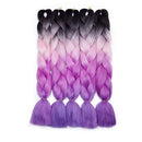 Jumbo Braiding Hair Ombre 24 inch Jumbo Braid Hair Extensions Rainbow Jumbo Box Braids Crochet Hair for Women Kids DIY High Temperature Synthetic Fiber 4 Tones Black+Pink+Rose Red+Purple 6 Bundles Benehair