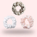 ZIMASILK 100% Mulberry Silk Hair Scrunchies,Best For Women And Girls'Hair,Elastic Hair Bands For Ponytail Holder.Gentle And No Hurt. (3 Pack,Taupe) ZIMASILK