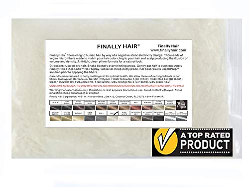 Finally Hair Hair Building Fibers Refill Bag, Light Medium Brown - our lightest brown shade, 56 Grams, Premium Hair Loss Concealer in a Refill Bag