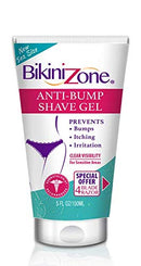 Bikini Zone Anti-Bumps Shave Gel - Prevent Razor Bumps, Burn, Shaving Irritation and Itchiness in Sensitive Areas - Clear Gel with Moisturizers for the Smoothest Shave (5 oz) Bikini Zone