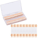 Eyeshadow Applicators,MORGLES 50pcs Disposable Eyeshadow Sponge Applicators Eye Shadow Applicator Double Sided with Box(Clear) MORGLES