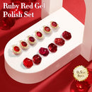 Double Rhythm 6 Pcs 15 ML Gel Polish Set Same Color Same Bottle Soak Off Gel Polish Kit Nail Art Manicure Salon DIY at Home for Women (Jelly Burgundy Red Glitter Silver -T6-56) Infinity Warehouse