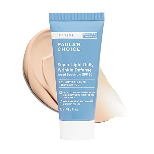 Paula's Choice RESIST Super-Light Daily Wrinkle Defense SPF 30 Matte Tinted Face Moisturizer with UVA & UVB Protection, Anti-Aging Sunscreen for Oily Skin, Travel Size Paula's Choice