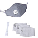Leovard- PM 2.5 Mask With 3 Filters & Breathing Valve | Breathable, Washable, Adjustable & Comfortable Luxury Cloth Mask | Great For Men & Women (Gray) Leovard