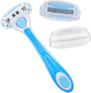 Amazon Brand - Solimo 5-Blade Razor for Women, Handle, 2 Cartridges & Shower Hanger (Cartridges fit Solimo Razor Handles only) Solimo