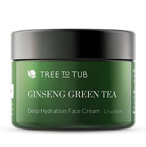 Face Cream for Women by Tree To Tub - Anti Aging Face Cream for Dry and Oily Skin - With Vitamin B3, B5, E, Aloe Vera, Ginseng and Green Tea 1.7 oz Tree to Tub