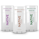 Native Deodorant | Natural Deodorant for Women and Men, Aluminum Free with Baking Soda, Probiotics, Coconut Oil and Shea Butter | Coconut & Vanilla, Lavender & Rose, Eucalyptus & Mint Native