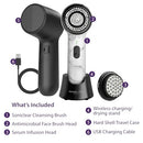Michael Todd Beauty Soniclear Allure 2024 Best of Beauty Winner Facial Cleansing + Exfoliation Brush System with Antimicrobial Protected Bristles, 4 speeds, Serum Infusion Head + Travel Case Infinity Warehouse