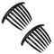 Parcelona French Twist 7 Teeth Large Black Set of 2 Celluloid Flexible Durable French Side Hair Comb Large 4'' No Slip Styling Paris Hair Accessories for Women and Girls, Made in France (Black) Parcelona