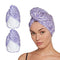 Turbie Twist Microfiber Hair Towel Wrap for Women and Men | 2 Pack | Bathroom Essential Accessories | Quick Dry Hair Turban for Drying Curly, Long & Thick Hair (Purple Signature) Turbie Twist