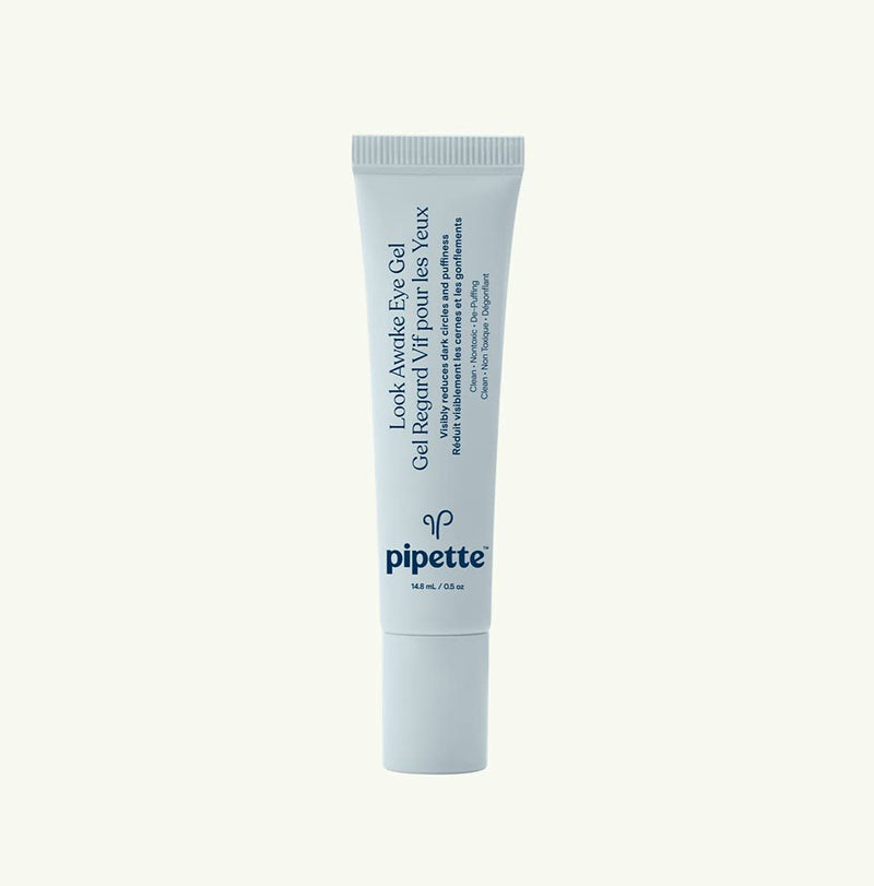Pipette Look Awake Eye Gel | Puffiness, Wrinkles, Dark Circles under Eye Treatment for Women | Unique Peptide Formula with Moisturizing Squalane | Hypoallergenic | 0.5 Fl oz Pipette